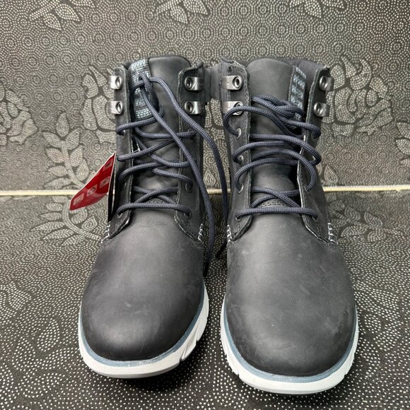 L.L. Bean Men's Waterproof Black Leather Boots Size 8.5 M Side Zipper & Lace-Up - Picture 2 of 9